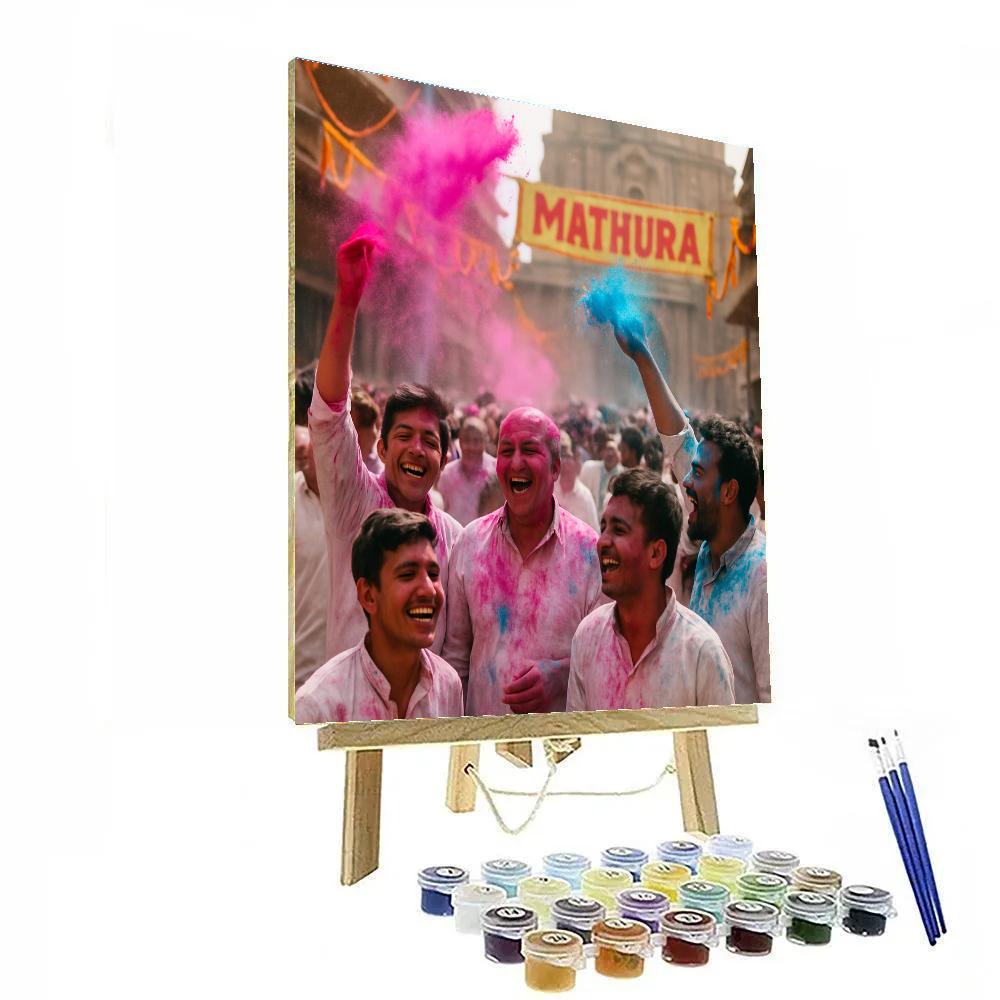 Holi Color Festival In Mathura Paint by numbers art