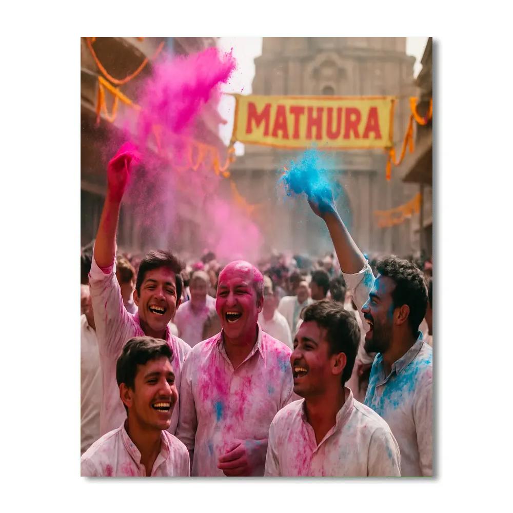 Holi Color Festival In Mathura Paint by numbers art