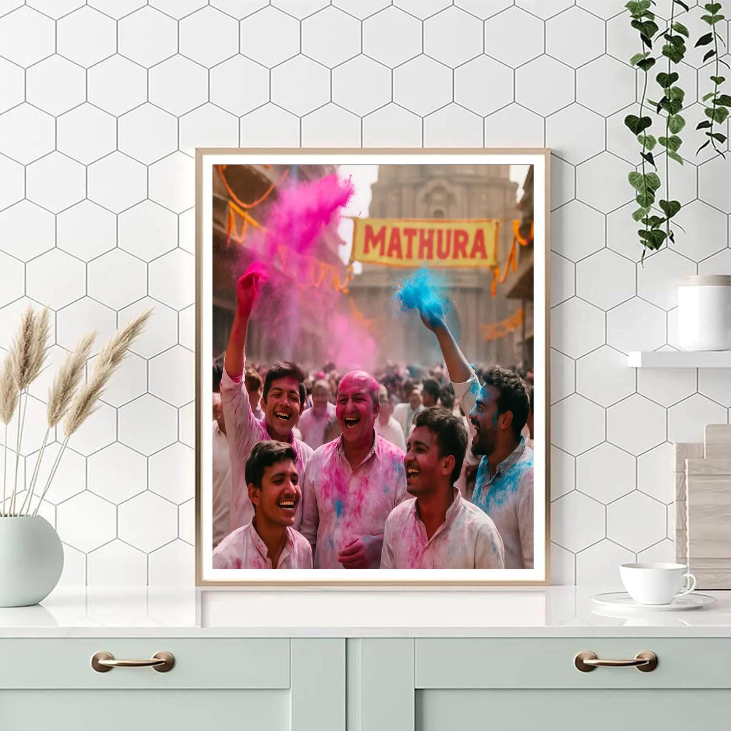 Holi Color Festival In Mathura Paint by numbers art