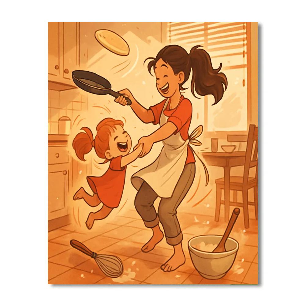 Kitchen Dance And Pancakes Numbered painting kits
