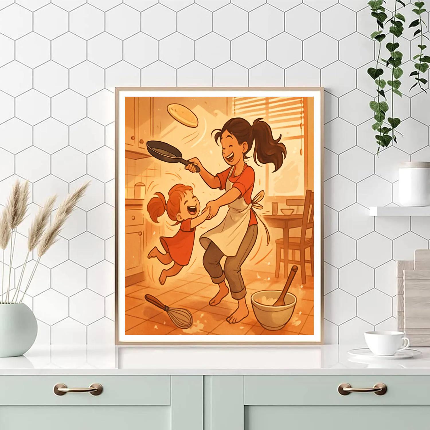 Kitchen Dance And Pancakes Numbered painting kits
