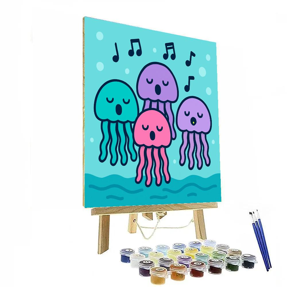 Underwater School Of Singing Jellyfish Number painting