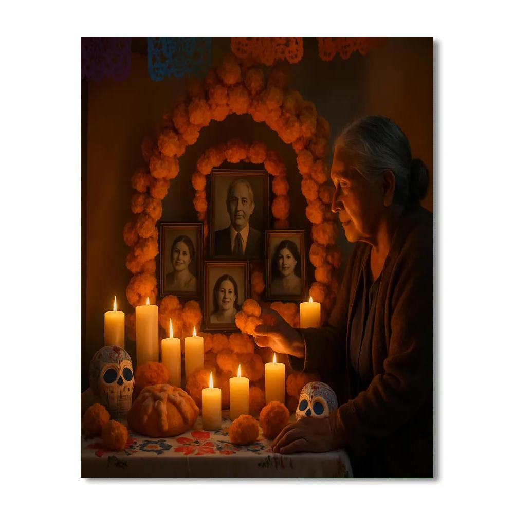 Dia De Muertos Home Altar Numbered painting kits