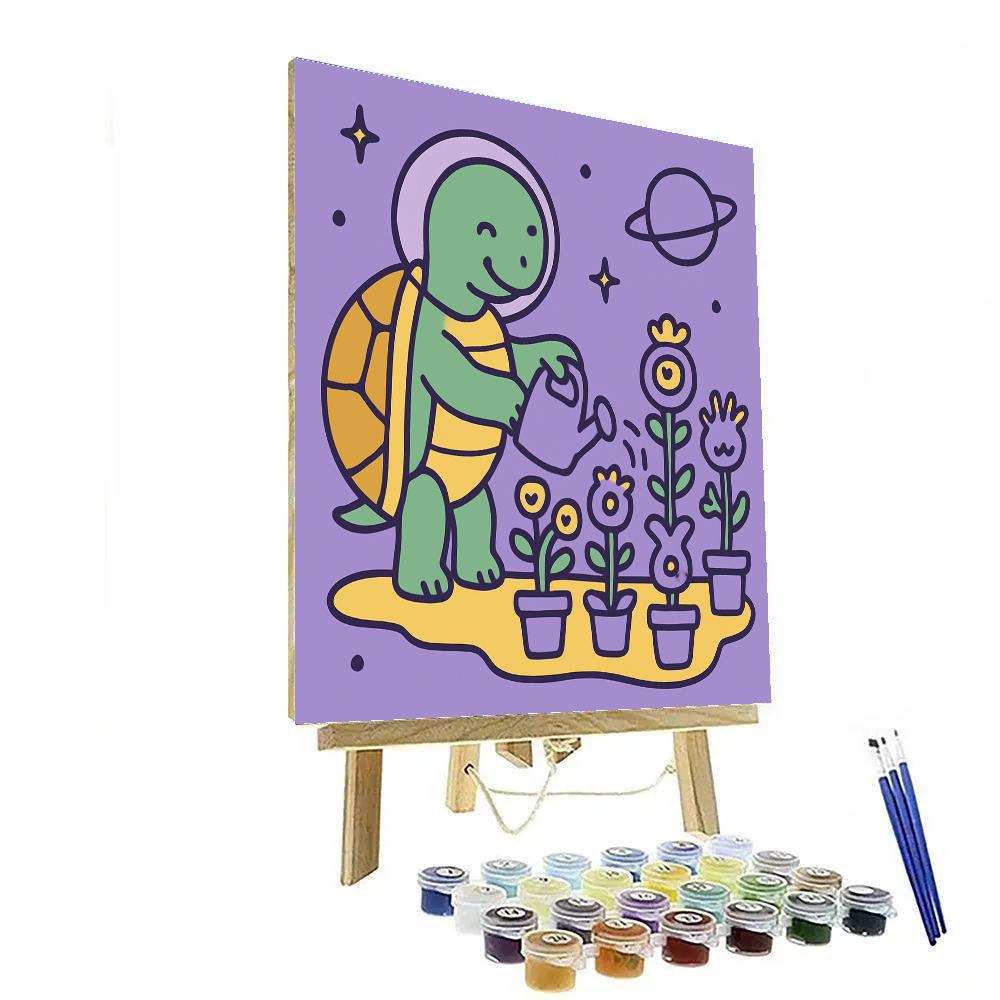 Space Garden Tortoise Painting by numbers kit