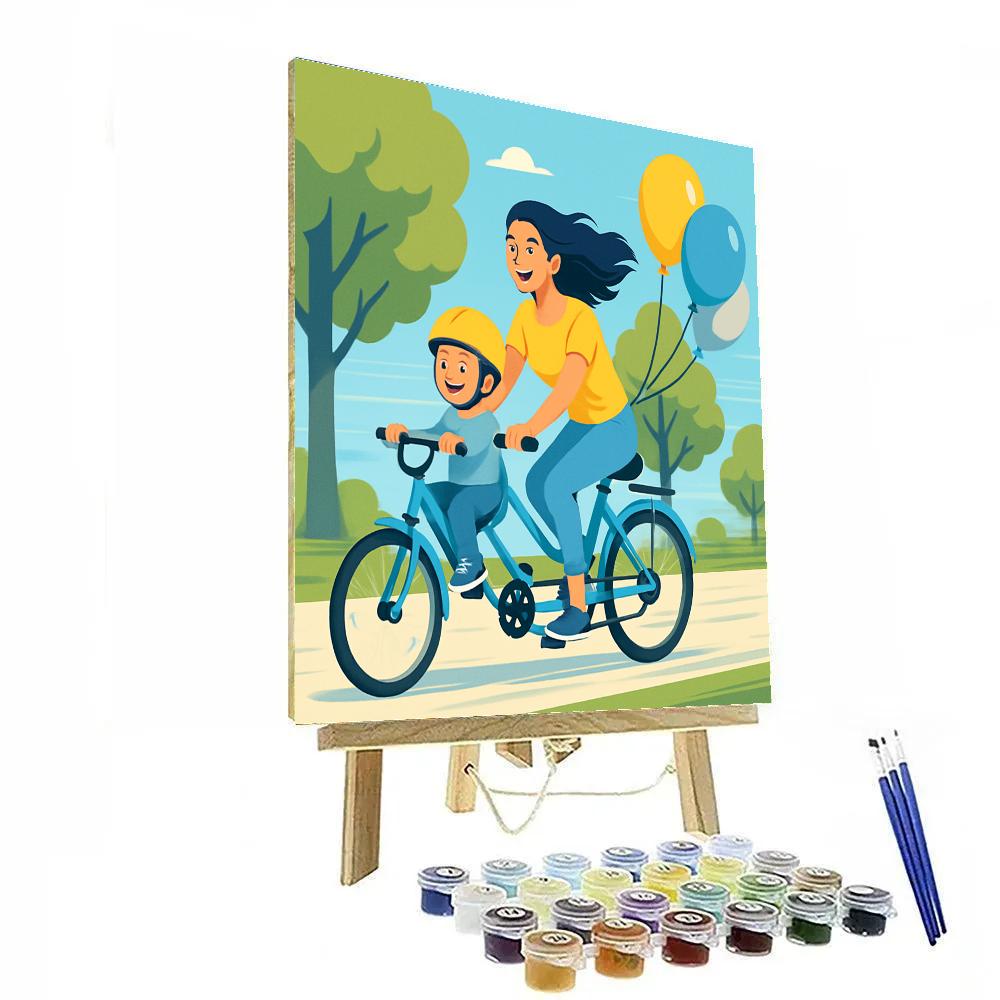 Bike Ride Tandem Joy DIY paint by numbers