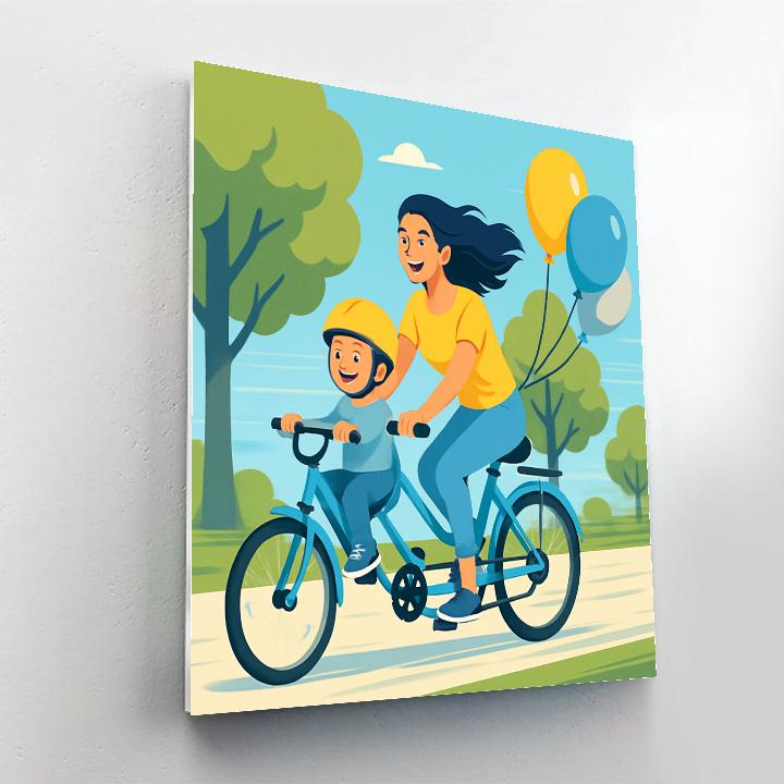 Bike Ride Tandem Joy DIY paint by numbers