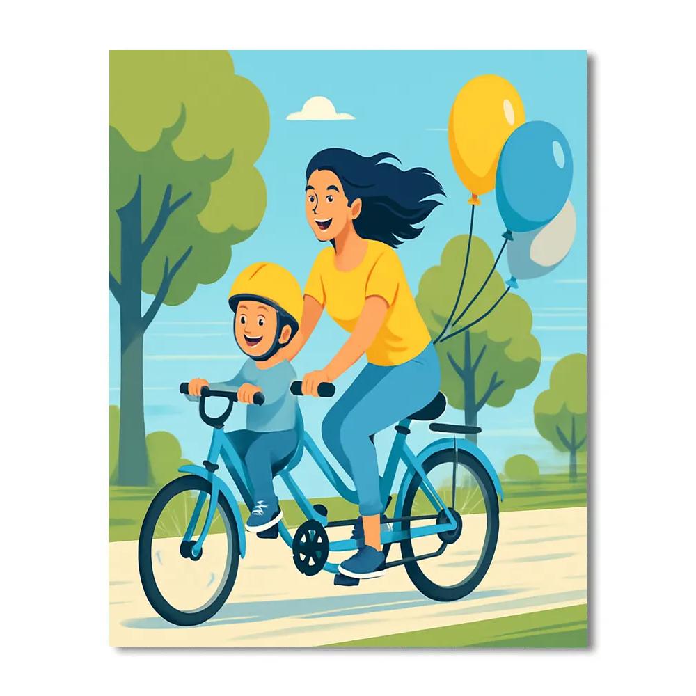 Bike Ride Tandem Joy DIY paint by numbers