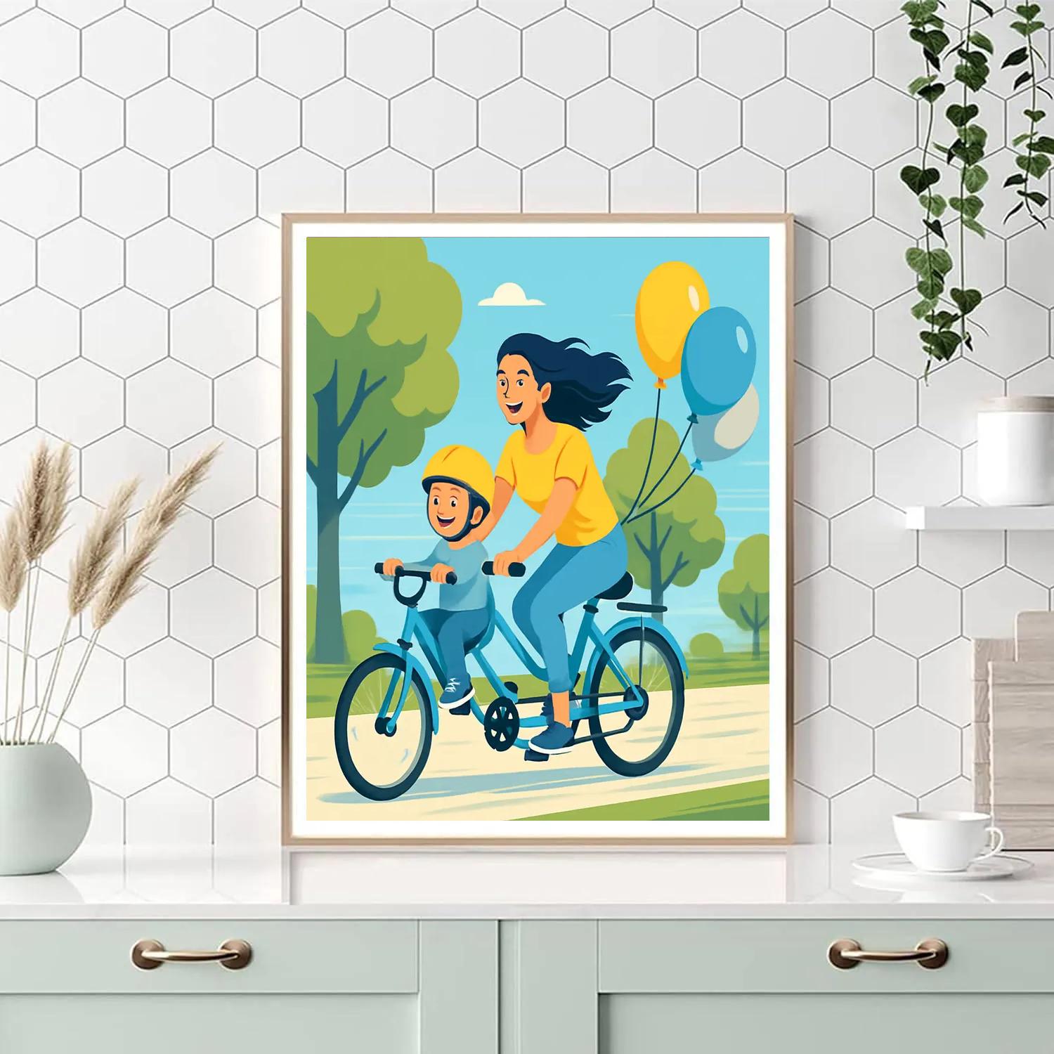 Bike Ride Tandem Joy DIY paint by numbers