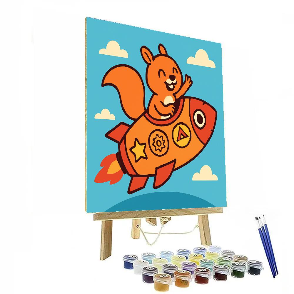 Rocket Ride With A Brave Squirrel paint by color