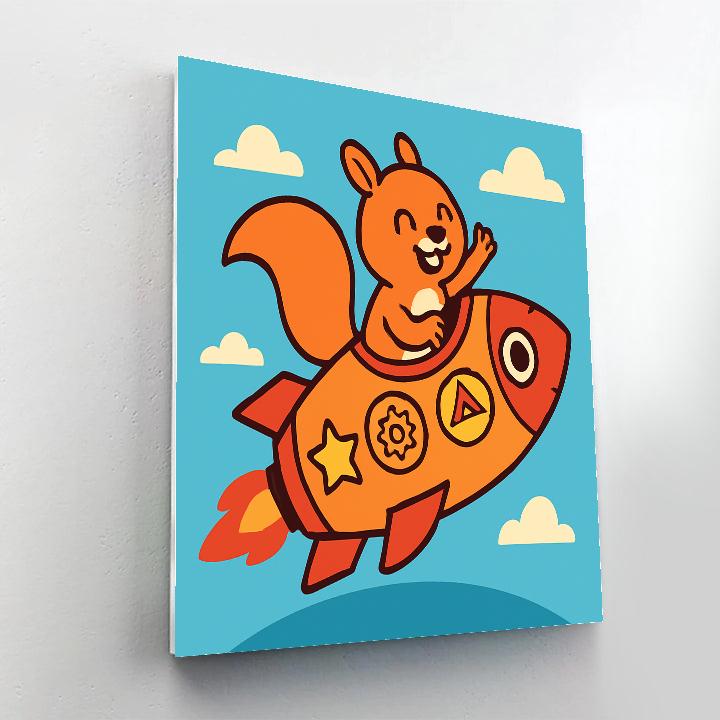 Rocket Ride With A Brave Squirrel paint by color