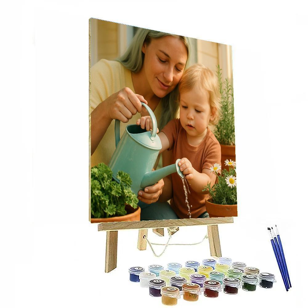 Morning Garden Watering Painting by numbers kit