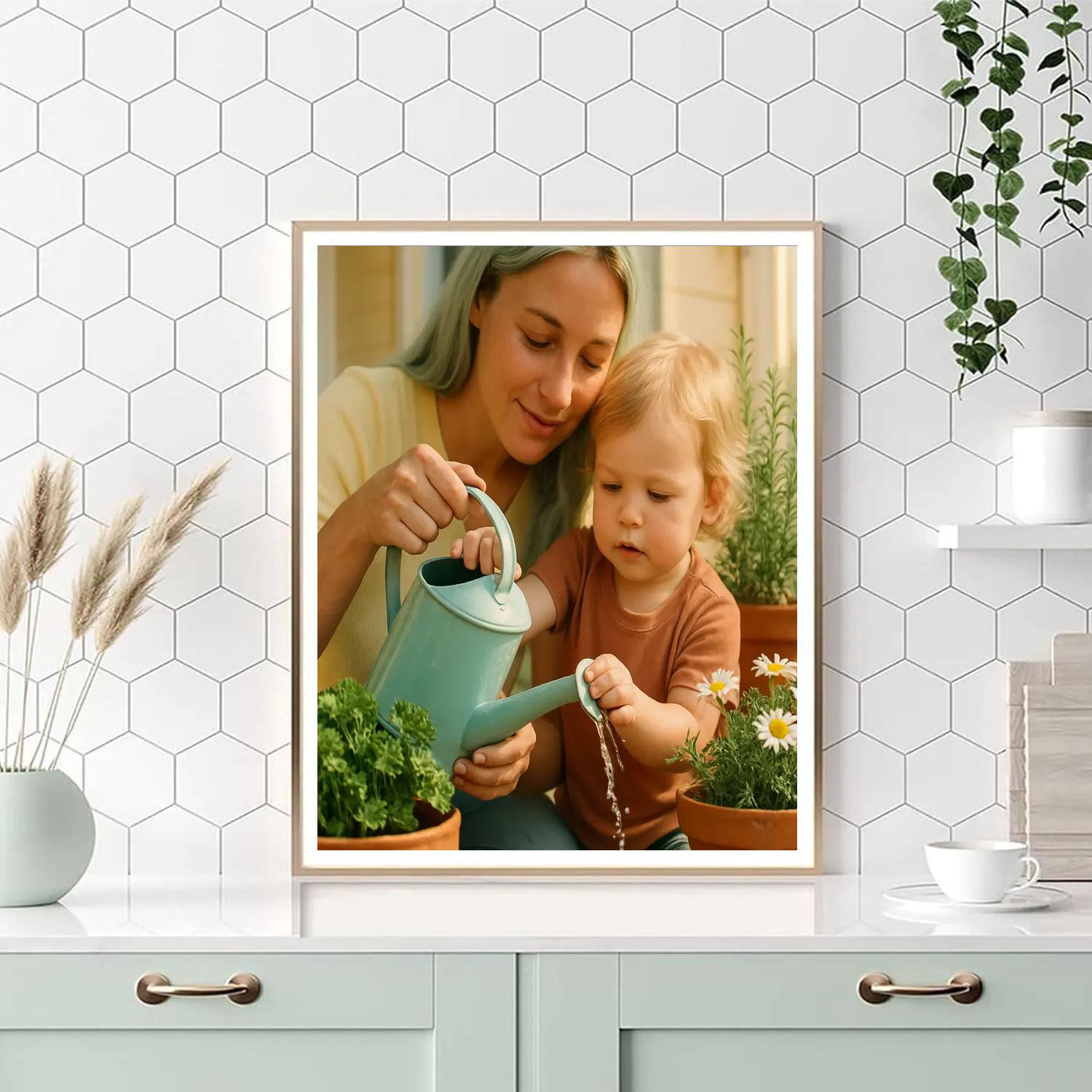 Morning Garden Watering Painting by numbers kit