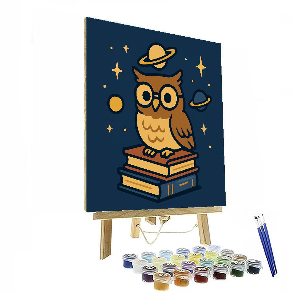 Galactic Library Owl Paint by numbers kits