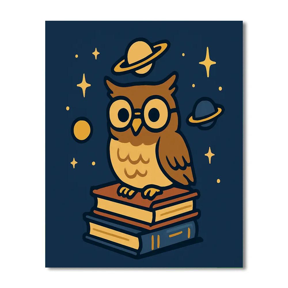 Galactic Library Owl Paint by numbers kits
