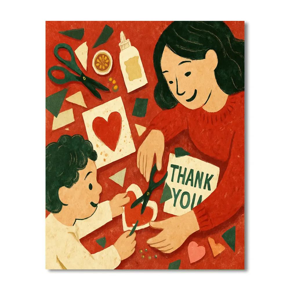 Holiday Crafting Table Number painting