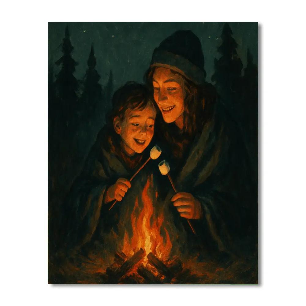 Camping Fireside Story paint by numbers