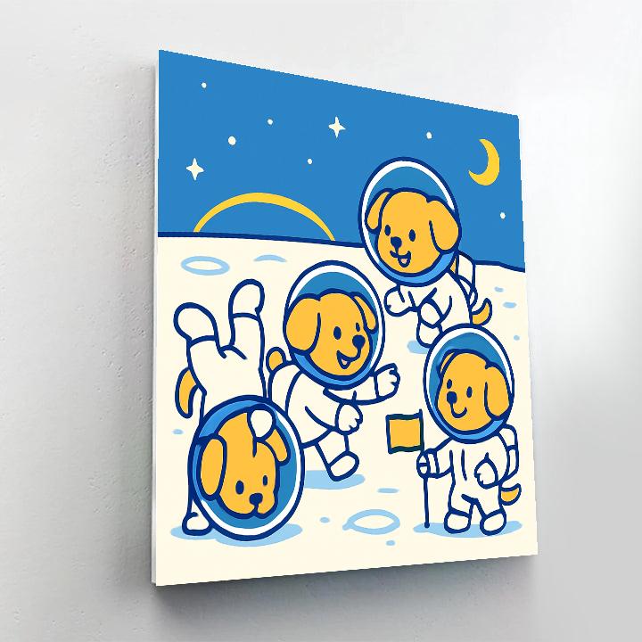 Astronaut Puppy Training Camp paint by numbers