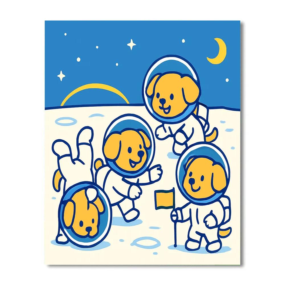 Astronaut Puppy Training Camp paint by numbers