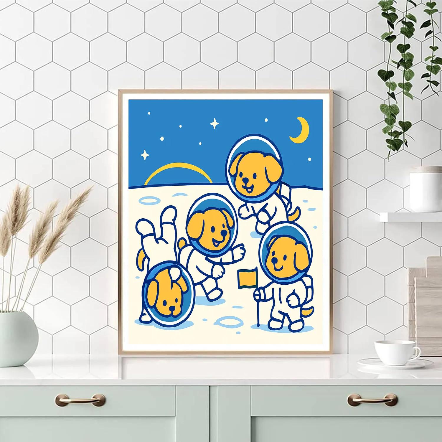 Astronaut Puppy Training Camp paint by numbers