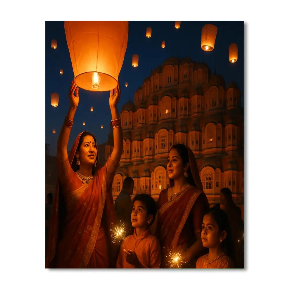 Diwali Lantern Festival In Jaipur paint by number