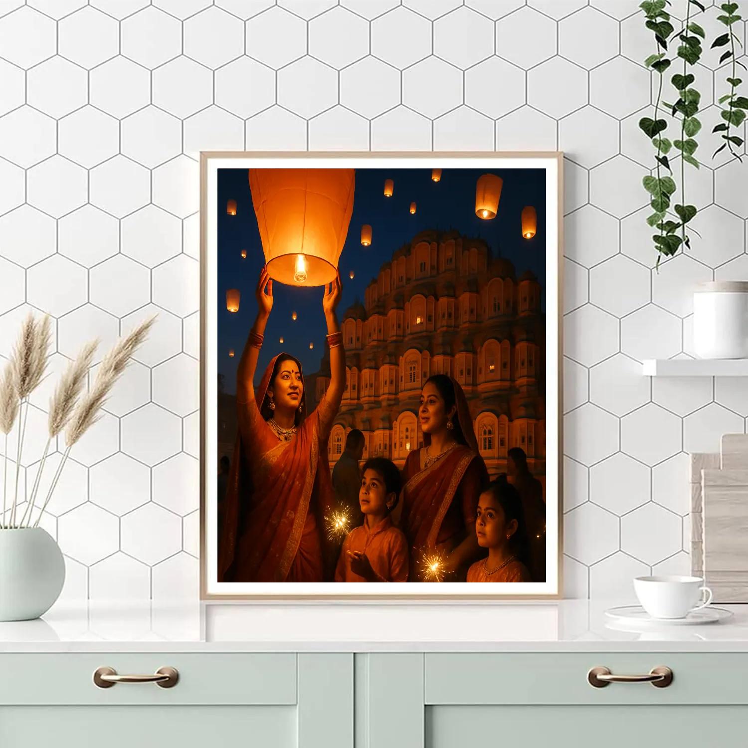 Diwali Lantern Festival In Jaipur paint by number