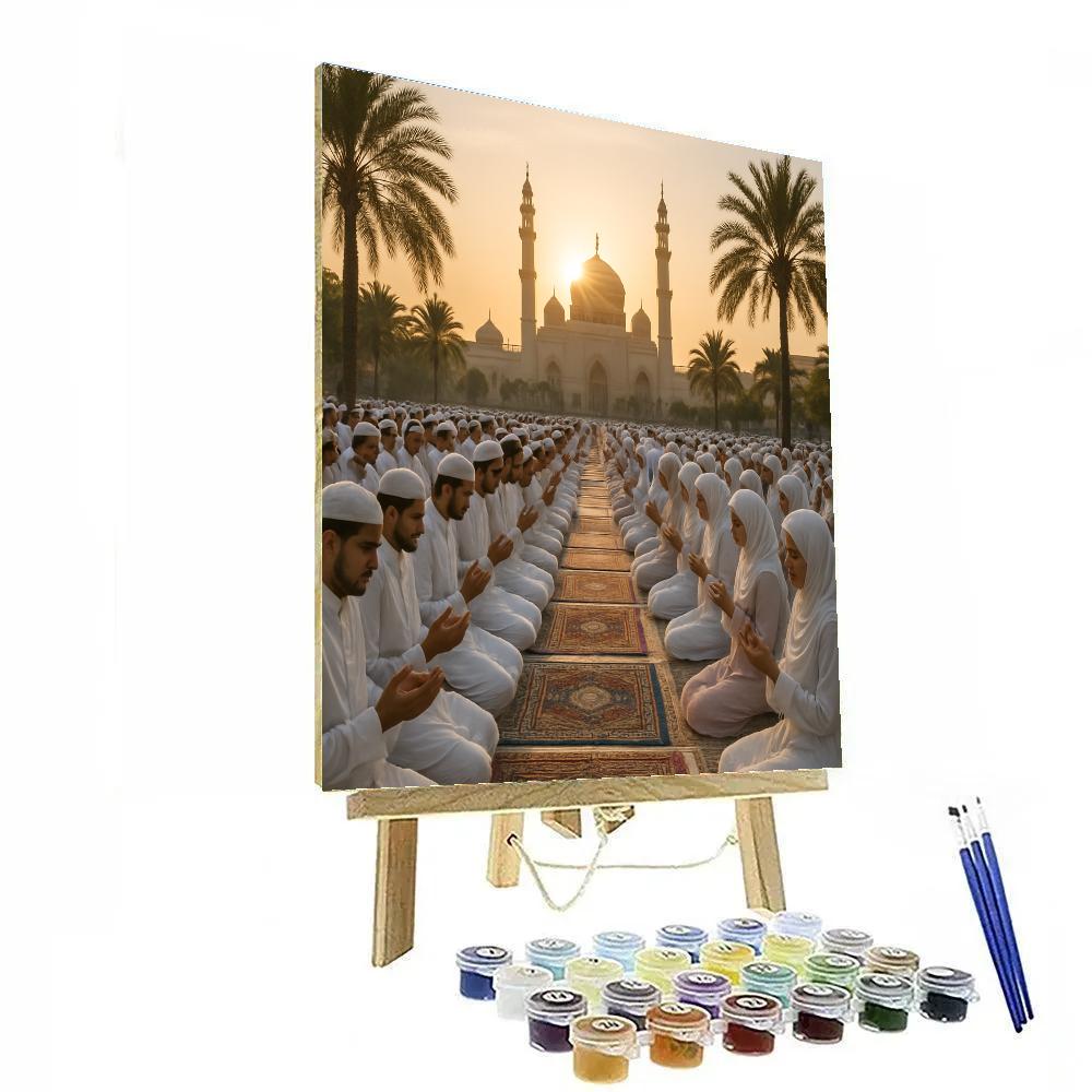 Eid Al-Fitr Prayer Gathering At Sunrise Number painting