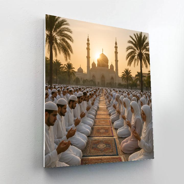 Eid Al-Fitr Prayer Gathering At Sunrise Number painting