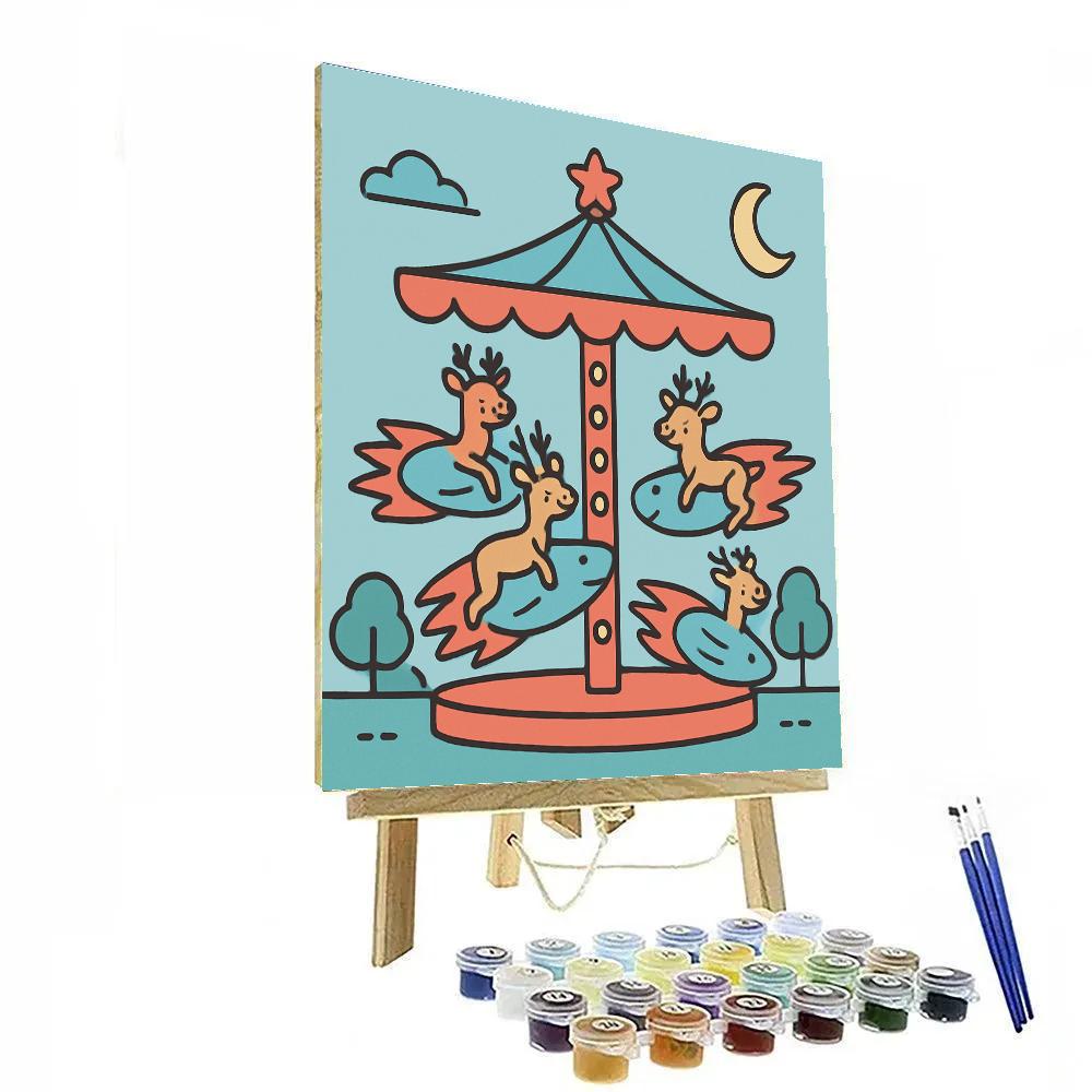 Comet Carousel Deer Paint by numbers art