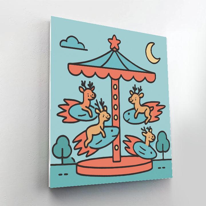 Comet Carousel Deer Paint by numbers art