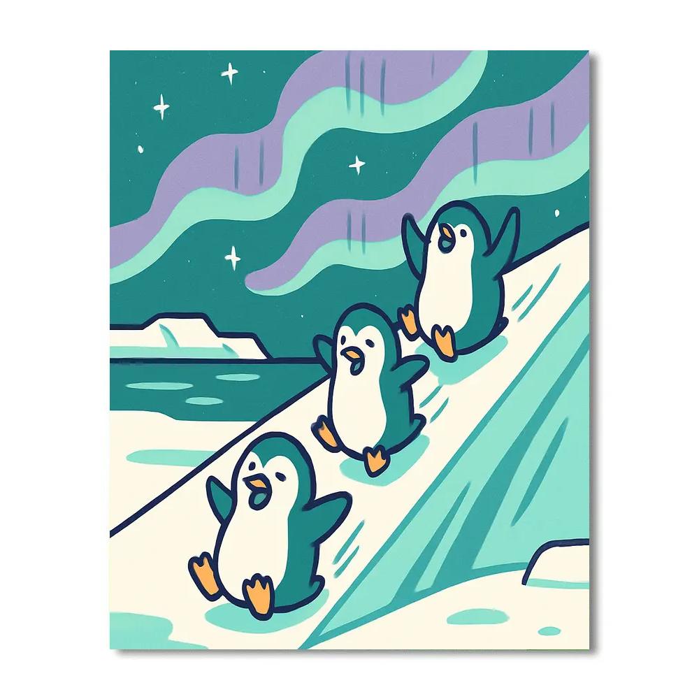 Aurora Ice Penguin Slide paint by color