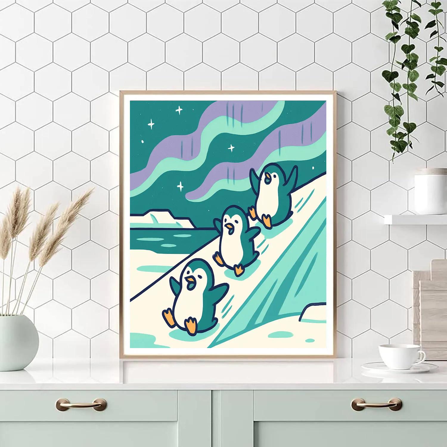 Aurora Ice Penguin Slide paint by color