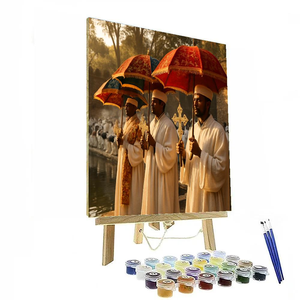 Timkat Blessing At Fasilides Bath paint by number