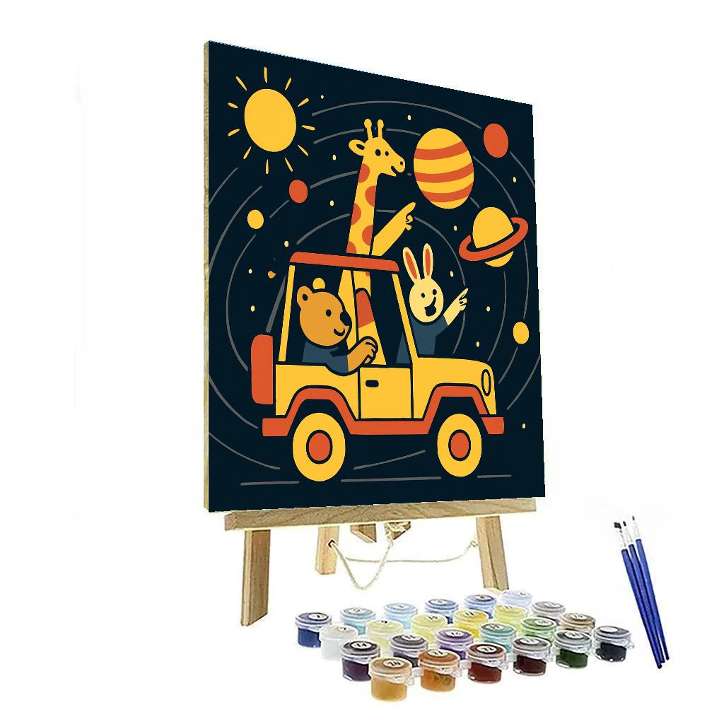 Solar System Safari Jeep Painting by numbers kit