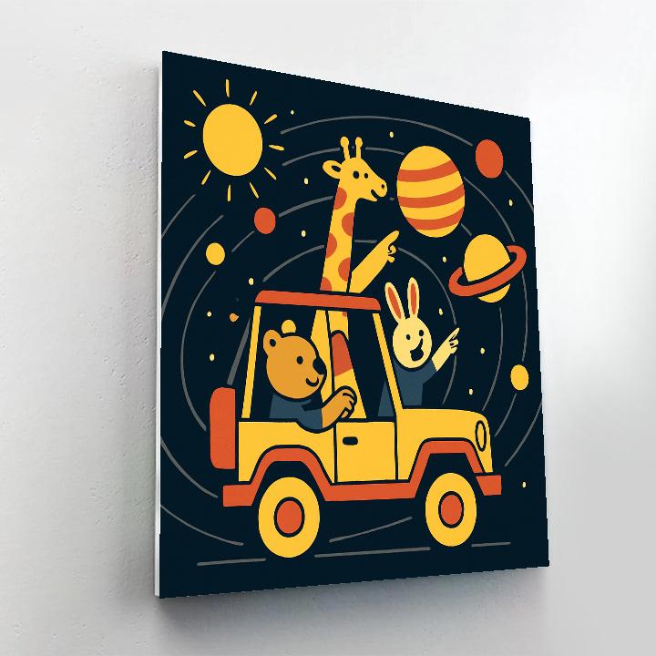 Solar System Safari Jeep Painting by numbers kit