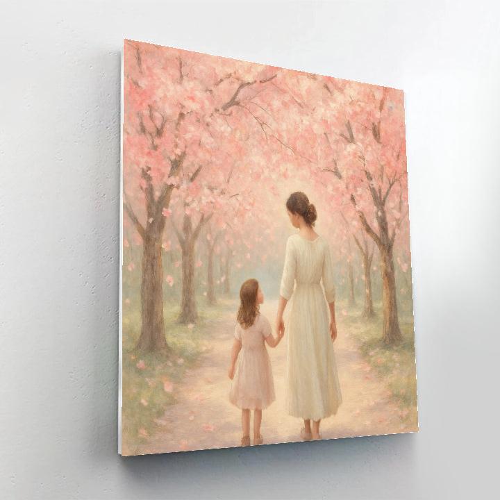 Cherry Blossom Stroll paint by number