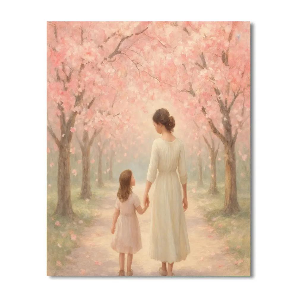 Cherry Blossom Stroll paint by number
