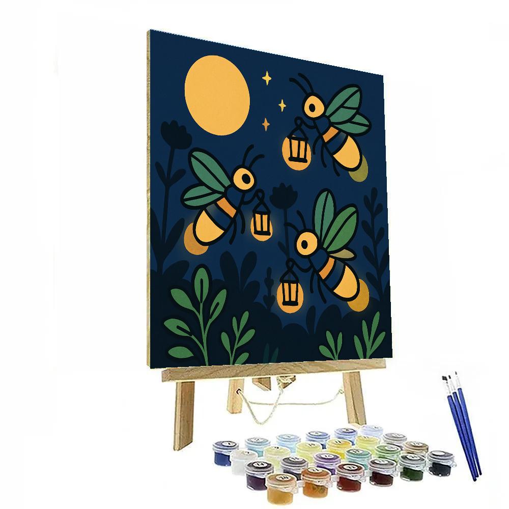 Lunar Lantern Fireflies Paint by numbers art