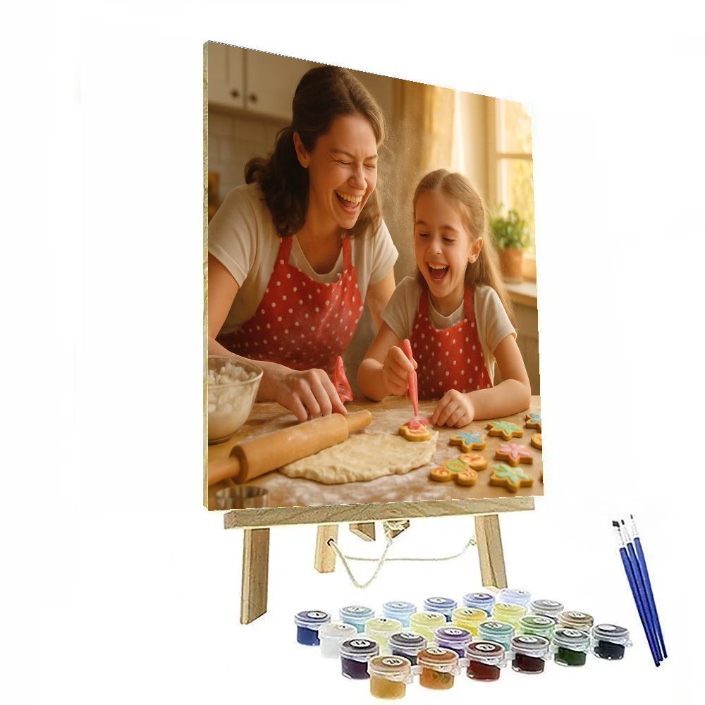 Cozy Mother-Daughter Baking Session paint by number
