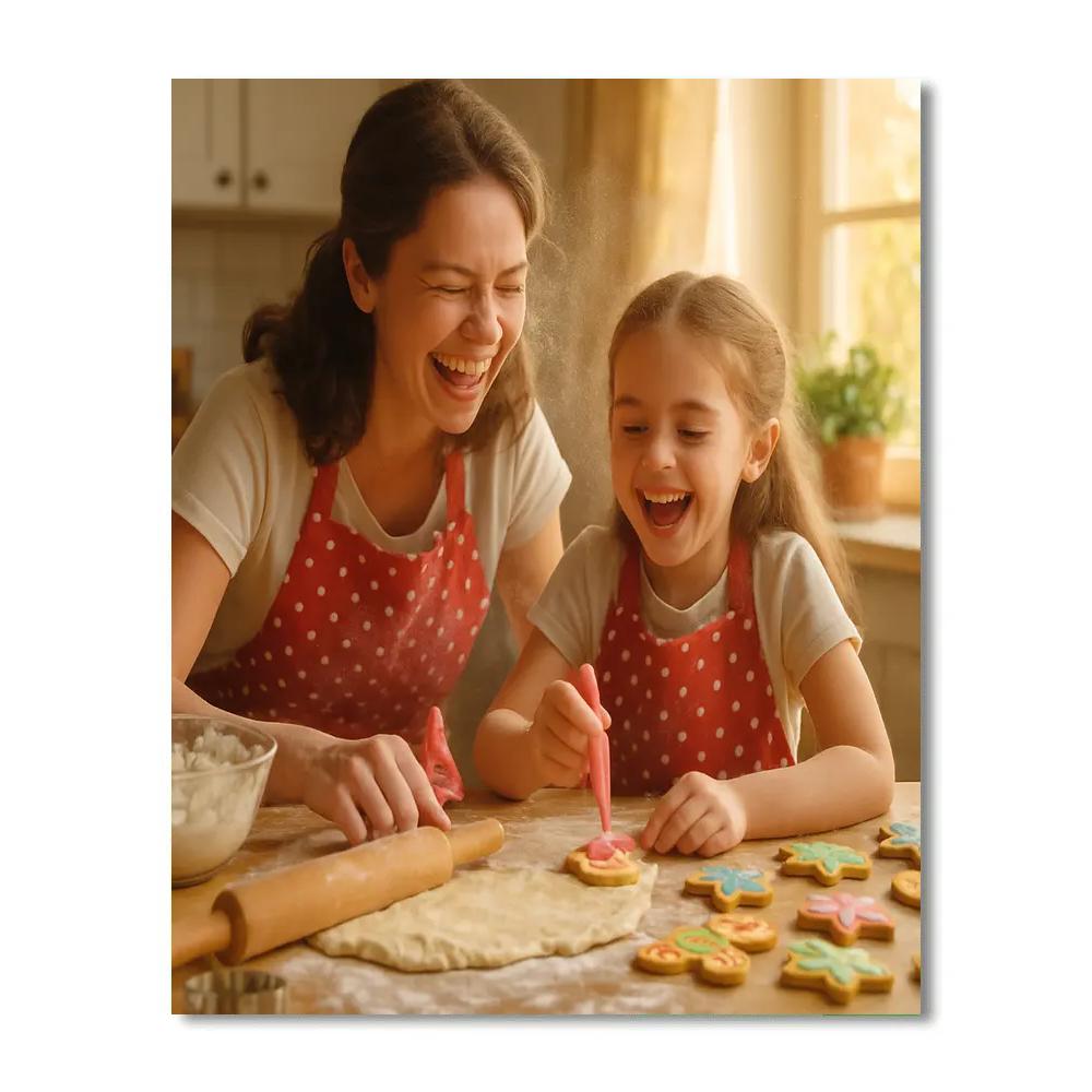 Cozy Mother-Daughter Baking Session paint by number