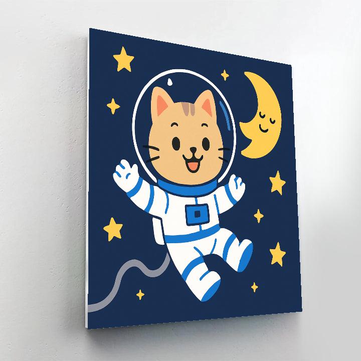 Starry Space Explorer Cat DIY paint by numbers