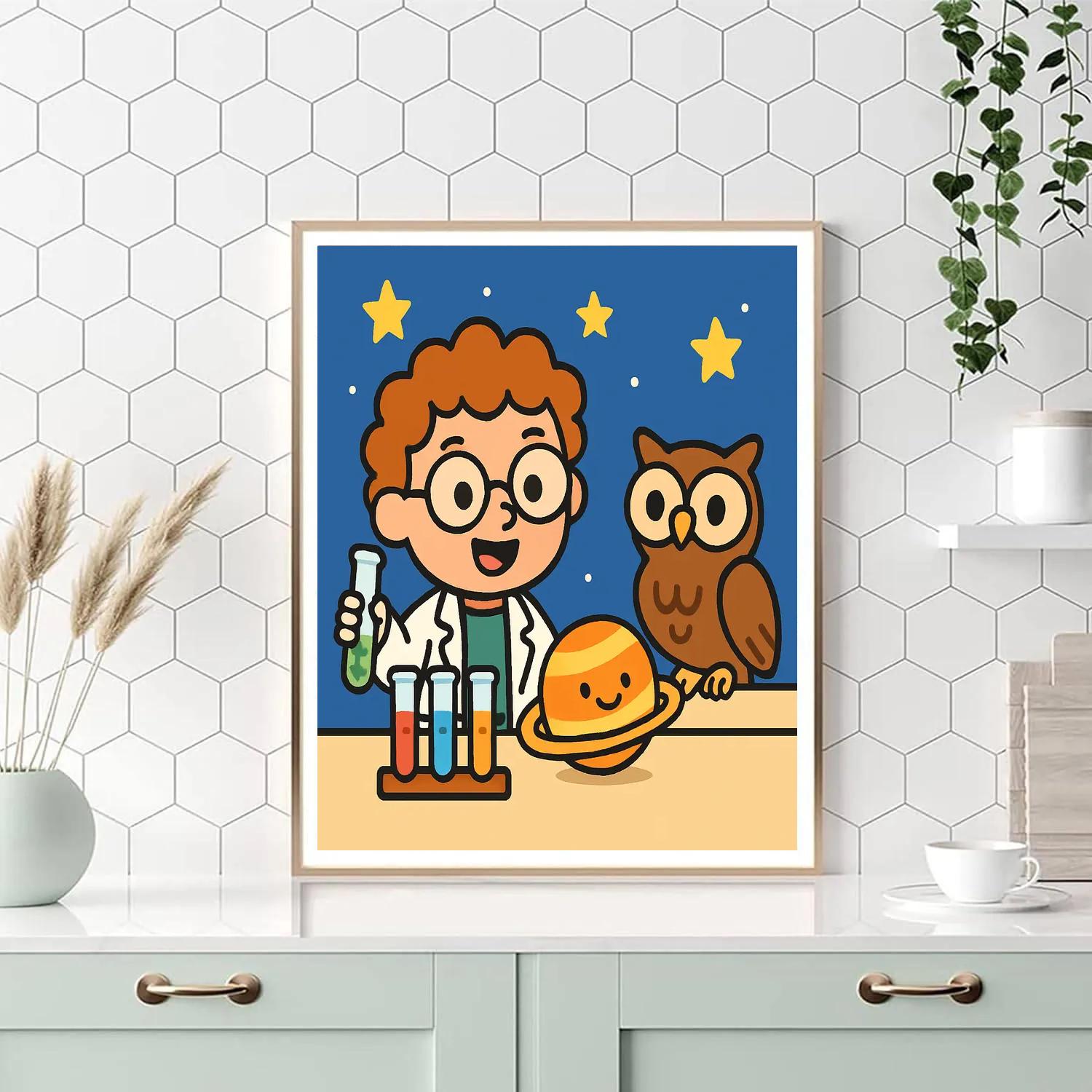 Starry Science Lab paint by numbers