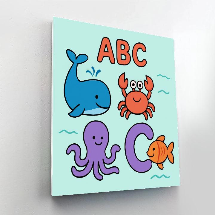 Ocean Alphabet Parade paint by numbers