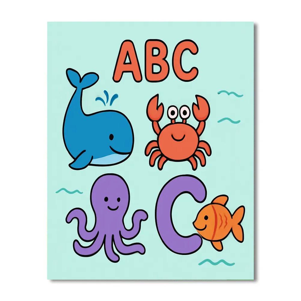 Ocean Alphabet Parade paint by numbers
