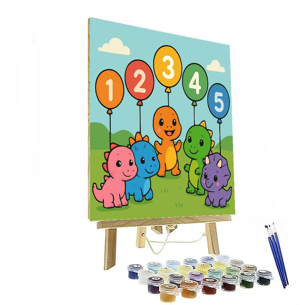 Dino Counting Club paint by number