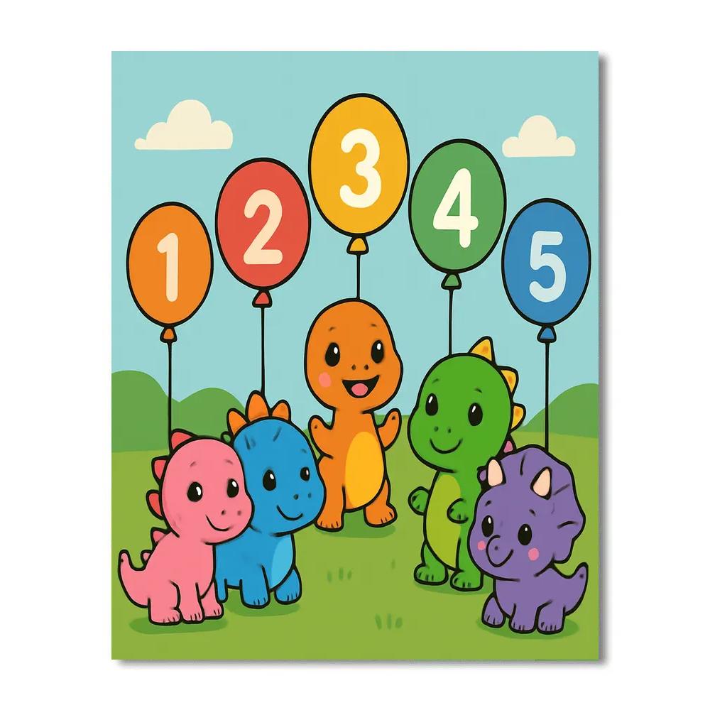 Dino Counting Club paint by number