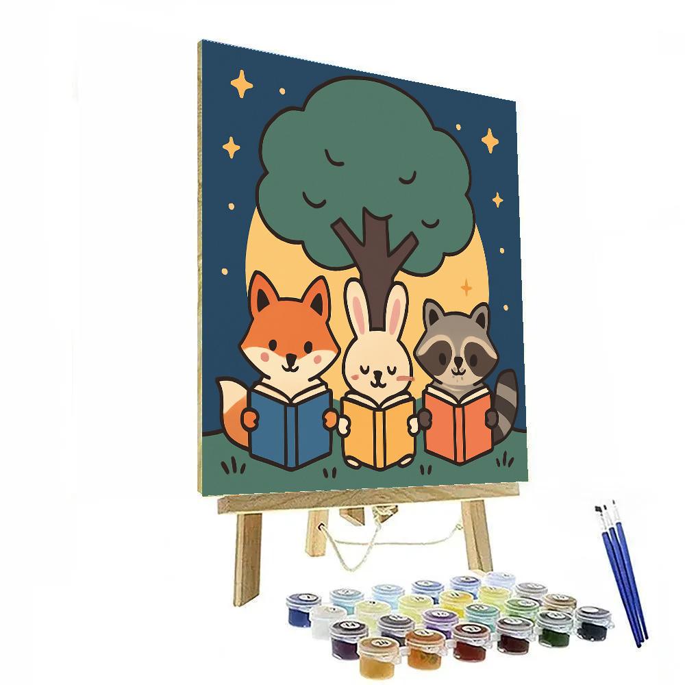 Moonlight Reading Tree Paint by numbers kits