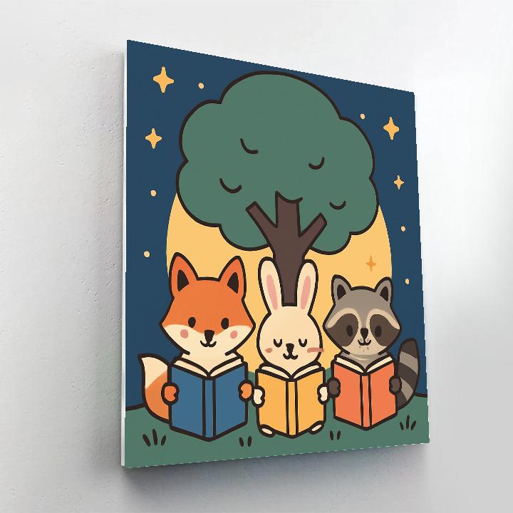 Moonlight Reading Tree Paint by numbers kits
