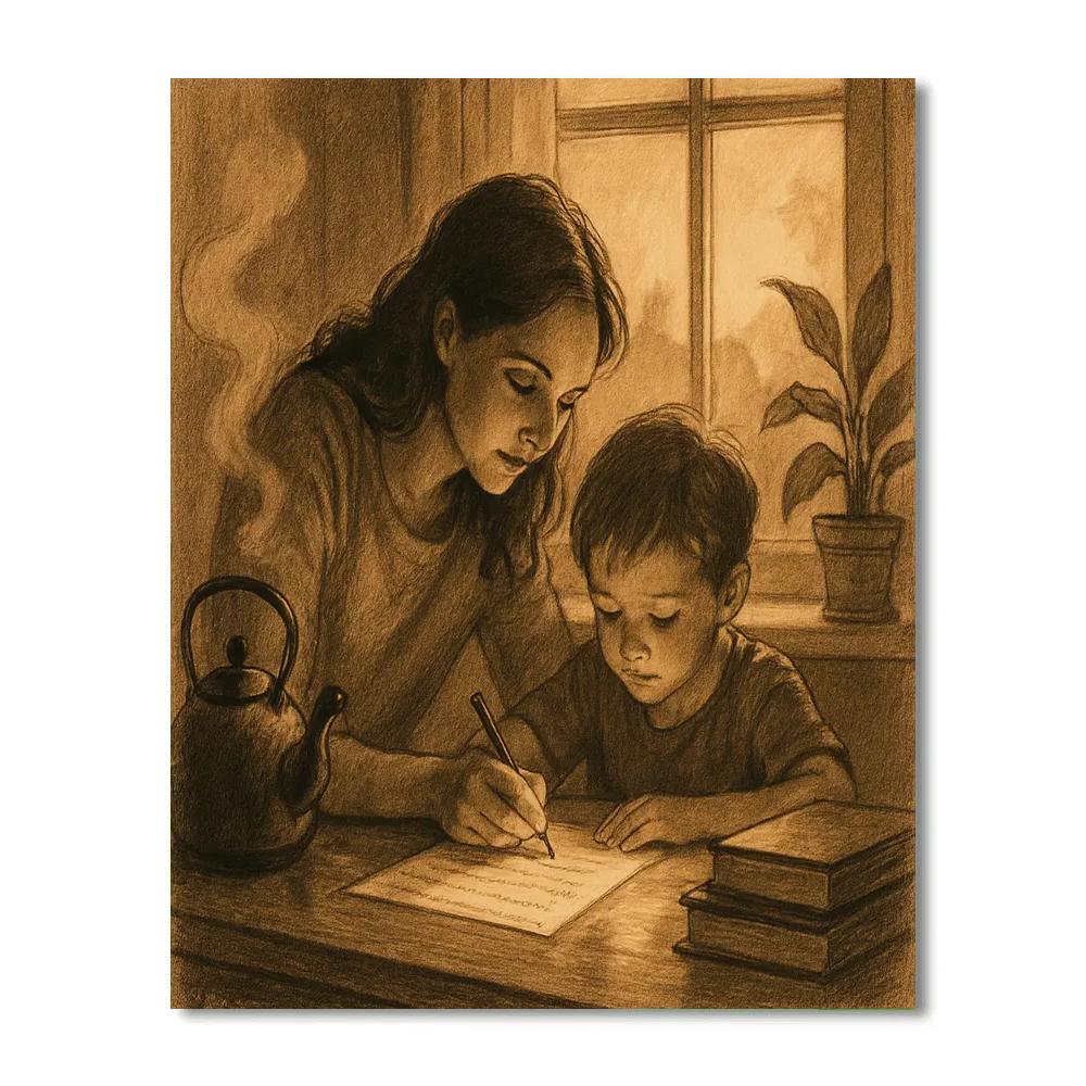 Homework By Window Light Painting by numbers kit