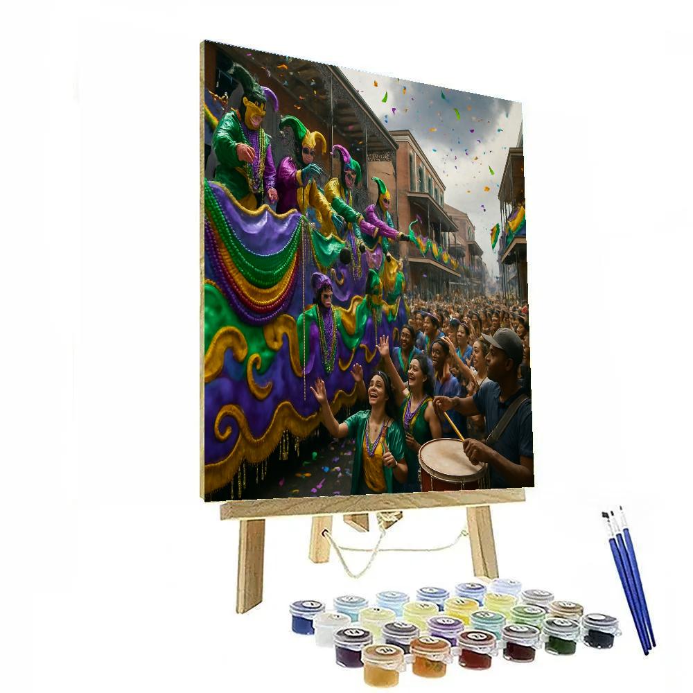 Mardi Gras Float Parade Number painting