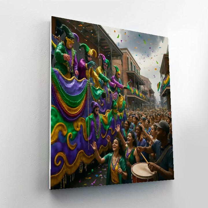 Mardi Gras Float Parade Number painting